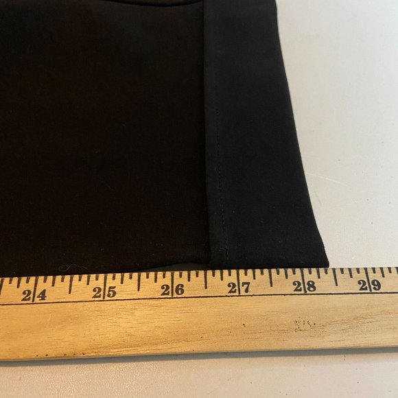 Betabrand Women M Long Crop Lite Dress Pant Yoga Pants Pockets Zip Button Black - Picture 8 of 9